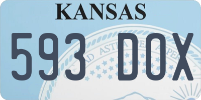 KS license plate 593DOX