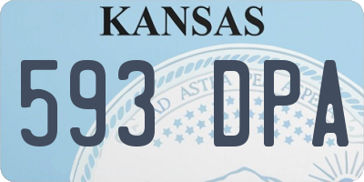 KS license plate 593DPA