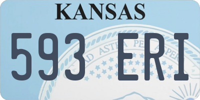 KS license plate 593ERI