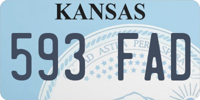 KS license plate 593FAD