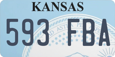 KS license plate 593FBA