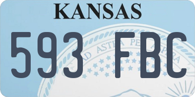 KS license plate 593FBC