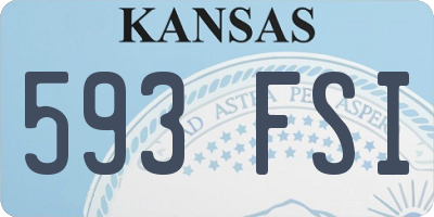 KS license plate 593FSI