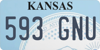 KS license plate 593GNU