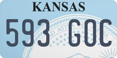 KS license plate 593GOC