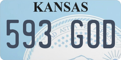 KS license plate 593GOD