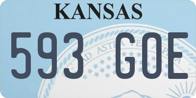 KS license plate 593GOE