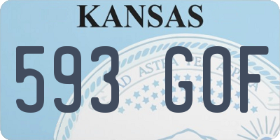 KS license plate 593GOF
