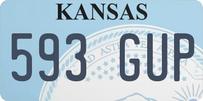 KS license plate 593GUP