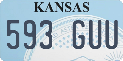 KS license plate 593GUU