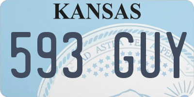 KS license plate 593GUY