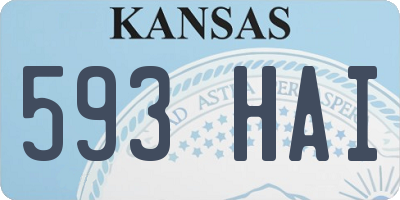 KS license plate 593HAI