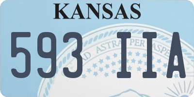 KS license plate 593IIA
