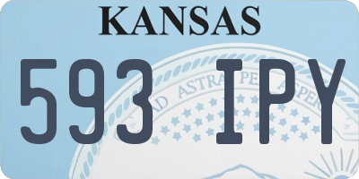 KS license plate 593IPY