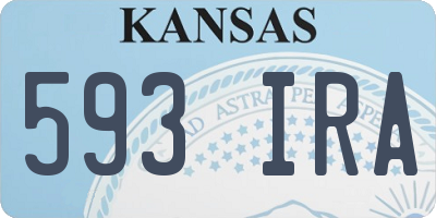 KS license plate 593IRA