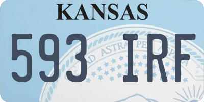 KS license plate 593IRF