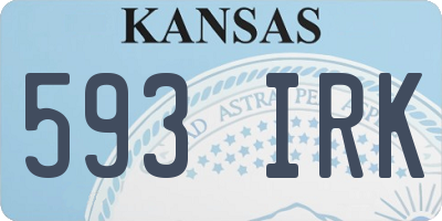 KS license plate 593IRK