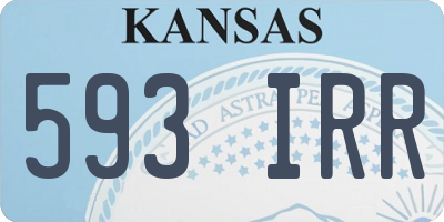 KS license plate 593IRR