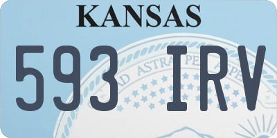 KS license plate 593IRV