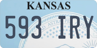 KS license plate 593IRY