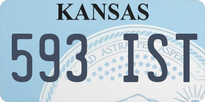 KS license plate 593IST