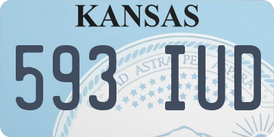 KS license plate 593IUD