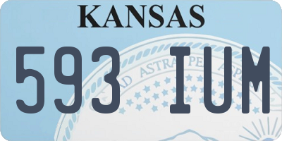 KS license plate 593IUM
