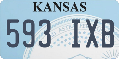 KS license plate 593IXB