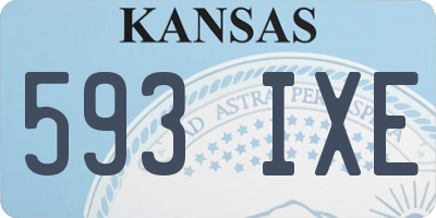 KS license plate 593IXE