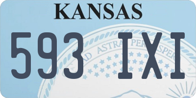 KS license plate 593IXI