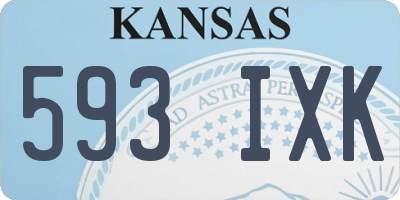 KS license plate 593IXK