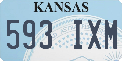 KS license plate 593IXM
