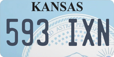 KS license plate 593IXN