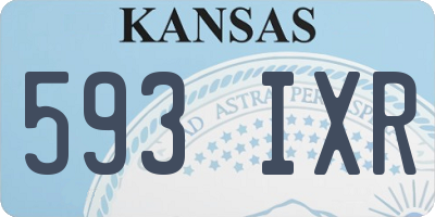 KS license plate 593IXR
