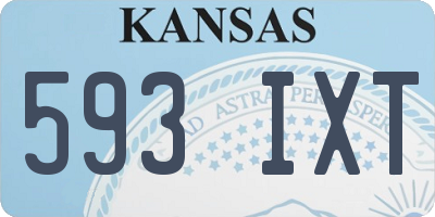 KS license plate 593IXT
