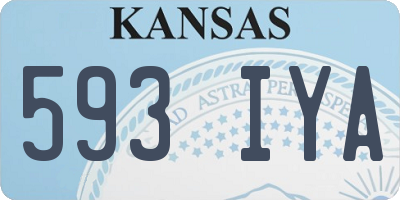 KS license plate 593IYA