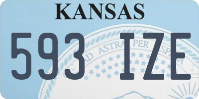KS license plate 593IZE