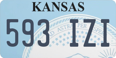 KS license plate 593IZI