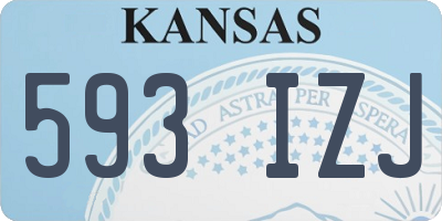 KS license plate 593IZJ