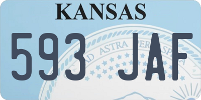 KS license plate 593JAF
