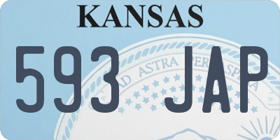 KS license plate 593JAP