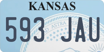 KS license plate 593JAU