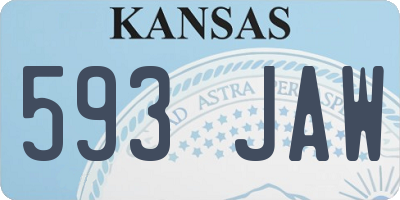 KS license plate 593JAW