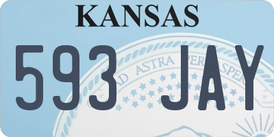 KS license plate 593JAY