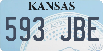 KS license plate 593JBE