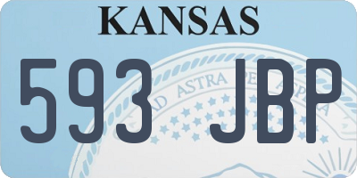 KS license plate 593JBP