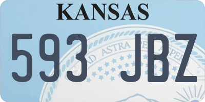 KS license plate 593JBZ