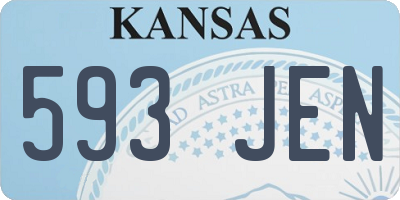 KS license plate 593JEN