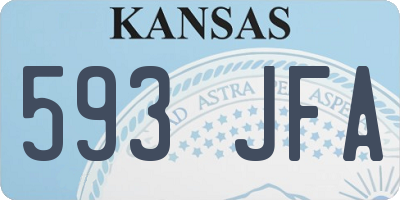 KS license plate 593JFA