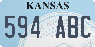 KS license plate 594ABC